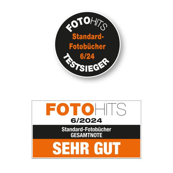 allcop als Testsieger in der FOTO HITS Kategorie "Standard-Fotobücher" ausgezeichnet