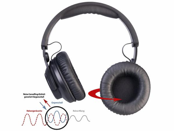 auvisio Over-Ear-Headset OHS-510.bt mit Rauschunterdrückung