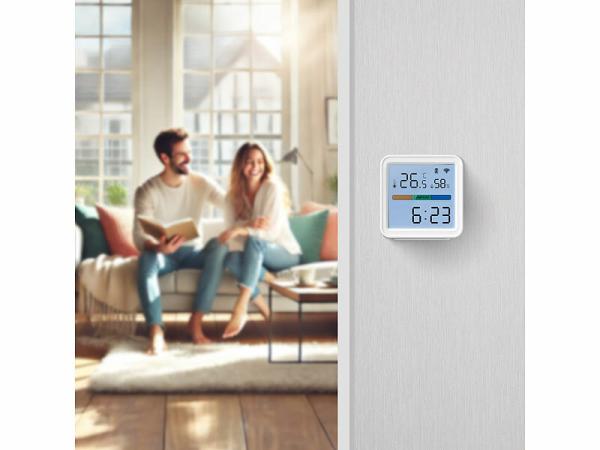 Luminea Home Control WLAN-Temperatur-und Luftfeuchtigkeitssensor