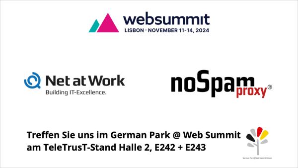 Net at Work stellt NoSpamProxy beim Web Summit 2024 in Lissabon vor