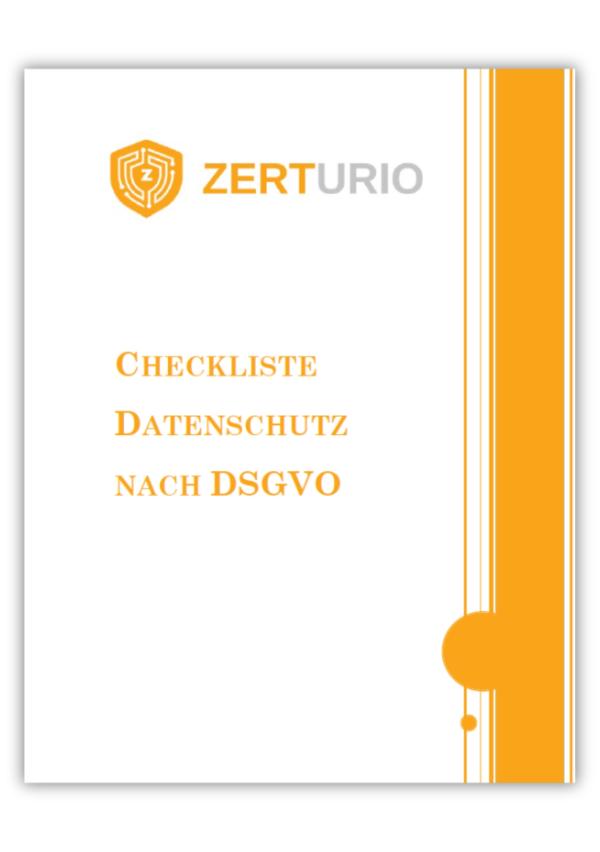 ZERTURIO Checkliste Datenschutz nach DSGVO verfügbar