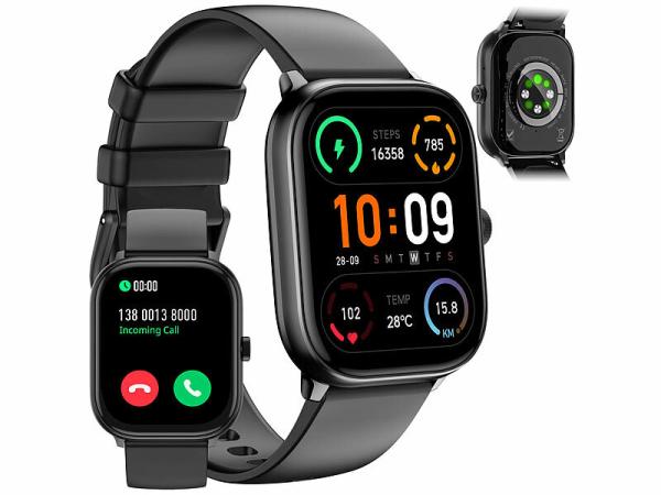 newgen medicals Fitness-Smartwatch mit ChatGPT PW-600.ai