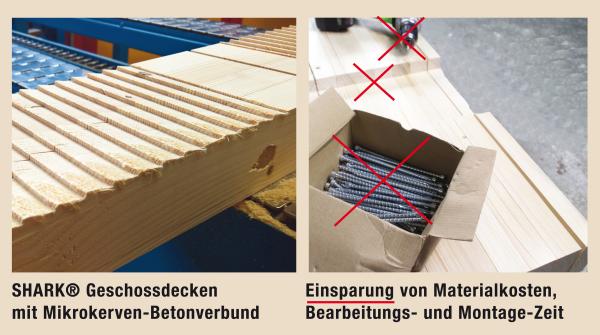 Aufandreduktion bei Holzbetonverbund Geschossdecken dank innovativer Technologie