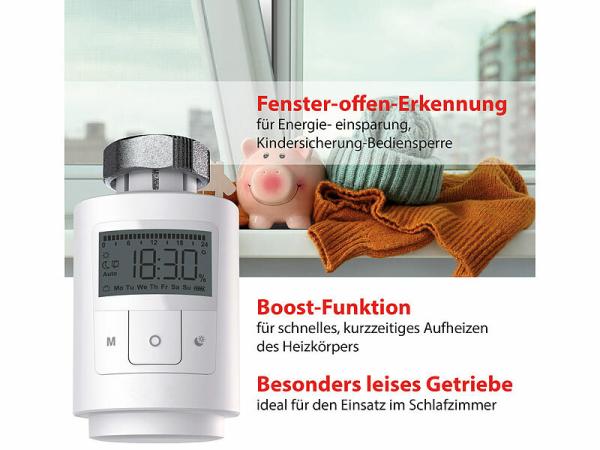 revolt Programmierbares Universal-Heizkörper-Thermostat