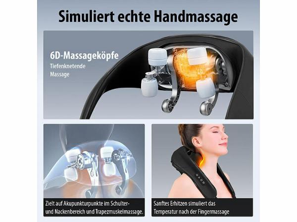 newgen medicals 6D-Shiatsu-Nackenmassagegerät