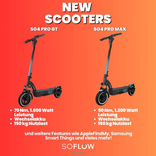 Maximale Power & smarte Technik - die neuen SoFlow E-Scooter