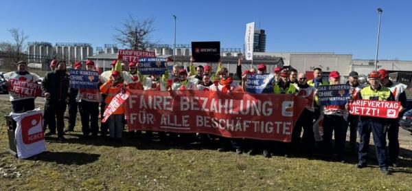 Eine angemessene Entlohnung nach Tarif: Erneute Protestaktion bei Brenntag in Hamburg-Harburg