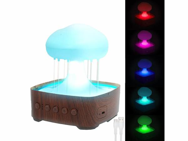 Carlo Milano Regenwolke-Luftbefeuchter, USB-C, LED-Farbwechsel, 5 Naturgeräusche, www.pearl.de Carlo Milano Regenwolke-Luftbefeuchter
