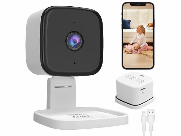 7links Mini-2K-IP-Überwachungskamera IPC-240, 4 MP, Nachtsicht, 360°-Halter, www.pearl.de 7links Mini-2K-IP-Überwachungskamera IPC-240