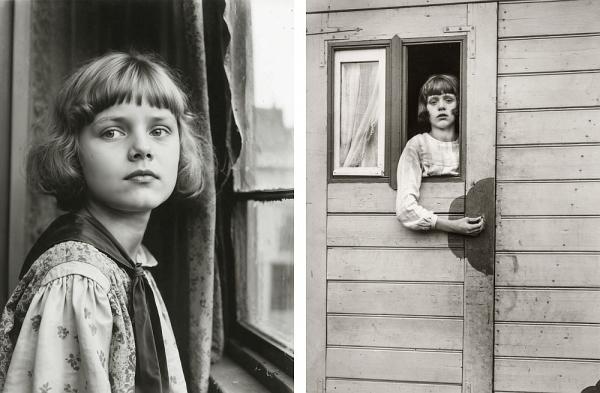 Elena Efeoglou: Anda (2025), KI-generiertes Bild zu August Sander, Mädchen im Kirmeswagen, 1926–1932 Elena Efeoglou - Realität und Fiktion verschwimmen - August Sander trifft auf KI