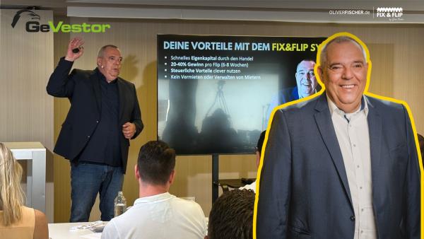 Oliver Fischer bei GeVestor auf Mallorca Oliver Fischer präsentiert das Original FIX&FLIP® System auf Mallorca