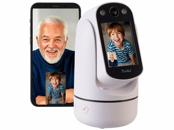 7links 2in1-WLAN-Überwachungskamera IPC-330 & Video-Telefon, IPS-Display, Pan-Tilt, www.pearl.de 7links 2in1-WLAN-Überwachungskamera IPC-330 & Video-Telefon