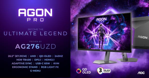 UHD, 240 Hz und QD-OLED: der AGON PRO AG276UZD AGON PRO AG276UZD: 4K bei 240 Hz