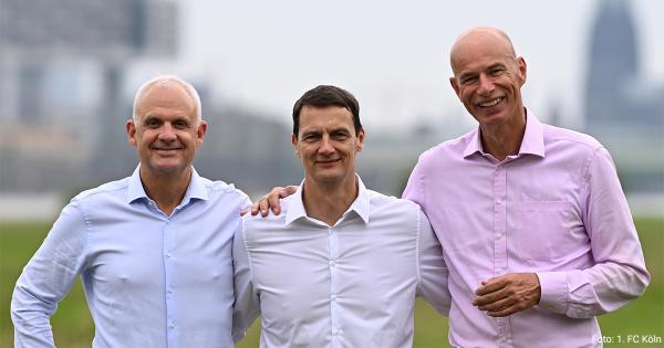 v.l.n.r.: Dr. Jörg Alvermann, Prof. Dr. Ulf Sobek und Jörn Stobbe Prof. Dr. Ulf Sobek als Kandidat für Vorstandschaft des 1. FC Köln nominiert