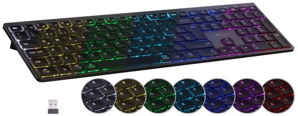 www.pearl.de / PEARL GmbH / Bestellnummer ZX-3755-625 GeneralKeys Akku-Funktastatur mit BT 5.1, Scissor-Tasten