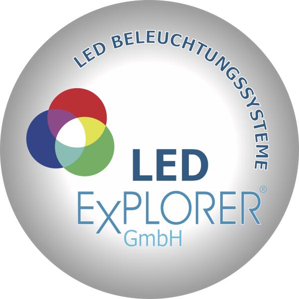 LOGO von LED Explorer Museumsbleuchtung Museumsbeleuchtung die Geschichte zum Leuchten bringt