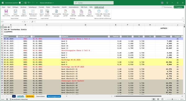 Eine XRechnung direkt aus Microsoft Excel GAEB-Erweiterung automatisiert XRechnung mit GAEB X89B
