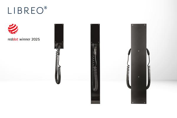 LIBREO Ladestationen vereinen fortschrittliche Ladeintelligenz in einem schlanken Erscheinungsbild. LIBREO Ladestationen gewinnen Red Dot Design Award 2025