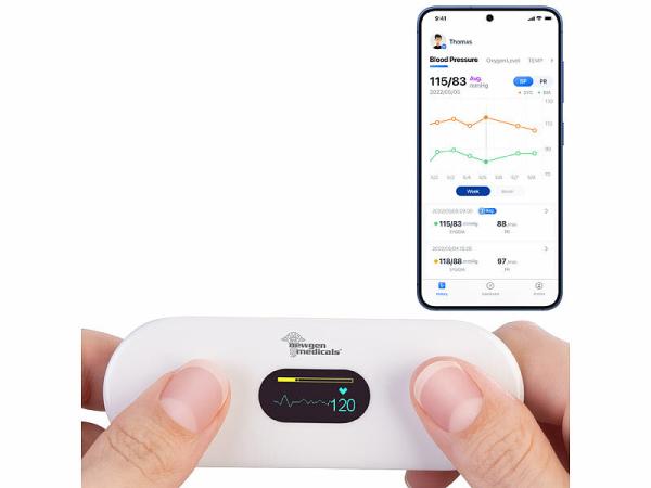 medicals Medizinisches, mobiles EKG-Messgerät mit OLED-Display, Bluetooth & App, www.pearl.de medicals Medizinisches, mobiles EKG-Messgerät