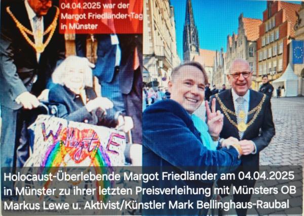Margot Friedländer Tag in Münster von Adolf Hitler Geli Raubal Enkel Mark Bellinghaus-Raubal gefordert