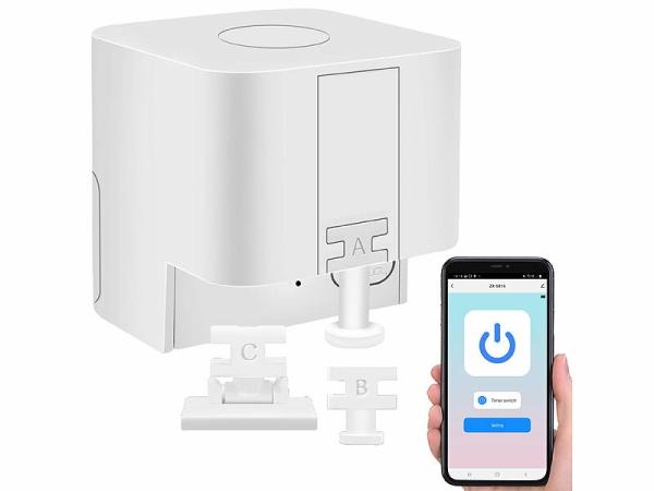 Luminea Home Control Smarter Schalter-Aufsatz für Schalter & Taster