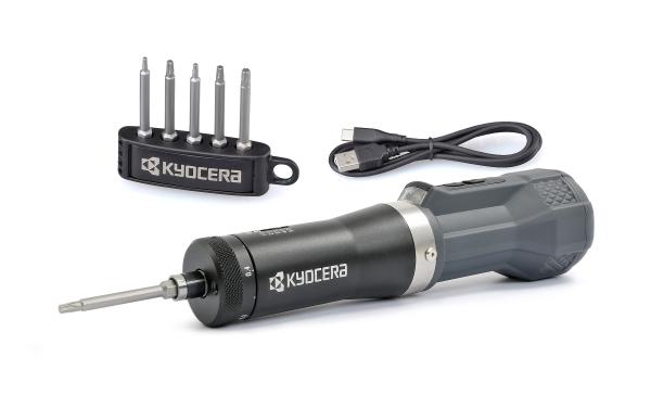 Kyocera Unimercos elektrischer Wendeschneidplatten-Akkuschrauber und Drehmomentschlüssel DTD500 Kyocera stellt Wendeschneidplatten-Akkuschrauber vor