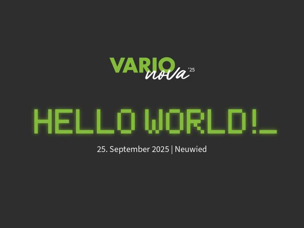 VARIOnova 2025 - Der VARIO Kundentag am 25.09.2025 in Neuwied