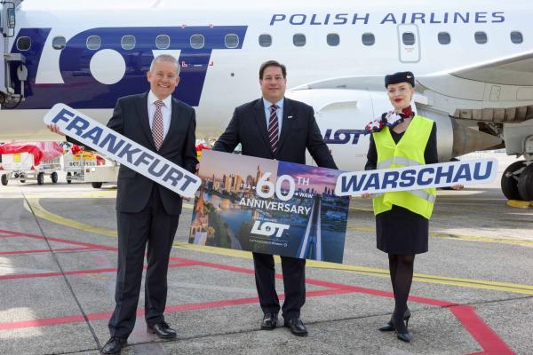 Seit 60 Jahren verbindet LOT Polish Airlines Frankfurt mit Warschau. LOT Polish Airlines feiert 60 Jahre Flüge zwischen Frankfurt und Warschau