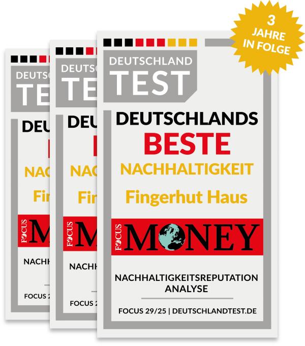 Fingerhut Haus erreicht Silber bei "Deutschlands Beste -   Nachhaltigkeit" in der Kategorie "Fertighäuser"