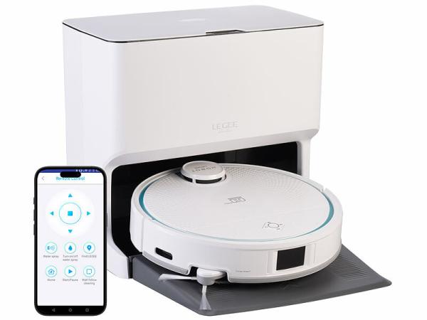 Sichler Exclusive HOBOT LEGEE-Q10 Pro Multiroom-Wisch- & Saugroboter PCR-9205, www.pearl.de Sichler Wisch- & Saugroboter PCR-9205 Reinigungsstation
