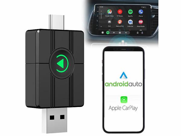 Creasono Wireless Adapter für Apple CarPlay und Android Auto