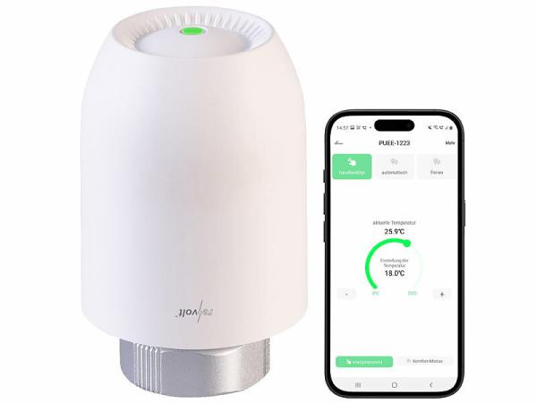 revolt Smartes Heizkörper-Thermostat mit App-Programmierung