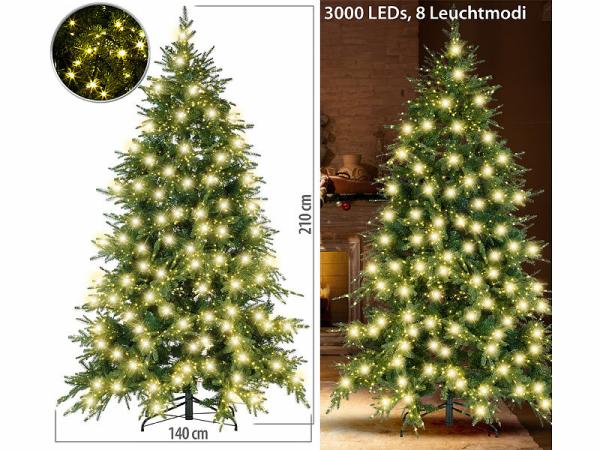 infactory Künstlicher Premium-Weihnachtsbaum mit 3.000 LEDs