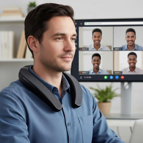 auvisio 2in1-Akku-TV-Nackenlautsprecher KH-535