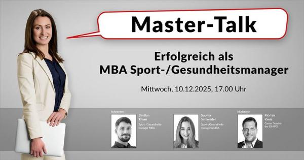 Master-Talk: erfolgreich als MBA Sport-/Gesundheitsmanager