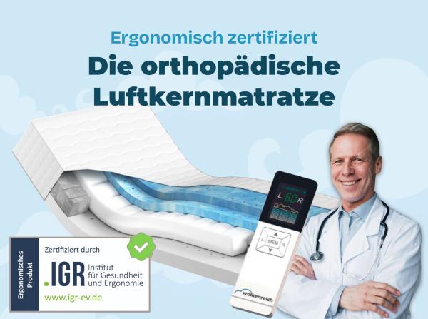 Wolkenreich bringt orthopädische Luftkernmatratze „Schlafwolke 7“ nach Deutschland