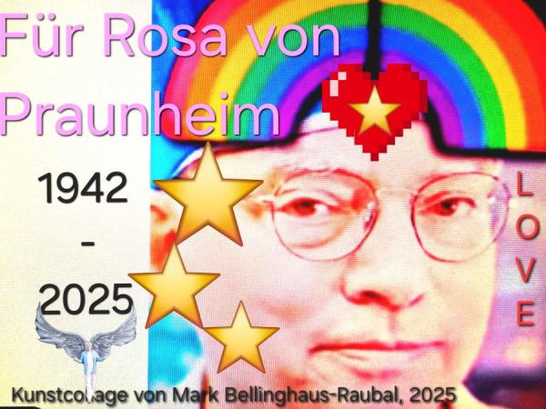 Für Rosa von Praunheim soll's "rote Rosen regnen" & Parade geben fordert LGBT-Aktivist Mark Bellinghaus-Raubal