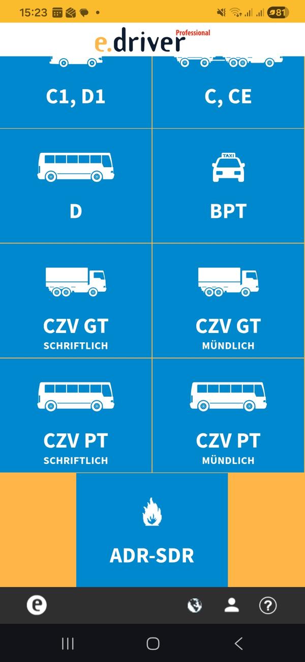 e.driver Professional - ADR-SDR Prüfung Gefahrgut