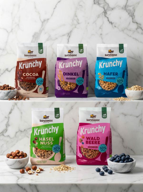 Barnhouse relauncht fünf Krunchys mit 30 % weniger Zucker
