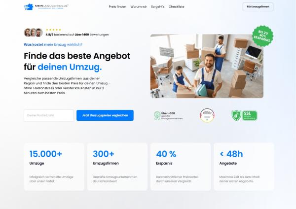 Umzugskosten clever und sicher senken: Meinumzugspreis.de