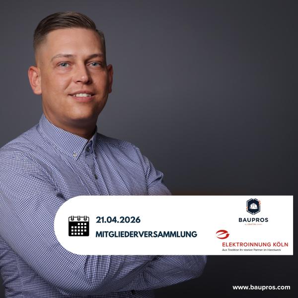 BauPROS wird Mitglied der Elektroinnung Köln