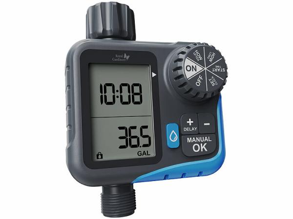 Royal Gardineer Digitaler 2in1-Bewässerungscomputer und -Wasserzähler BWC-640
