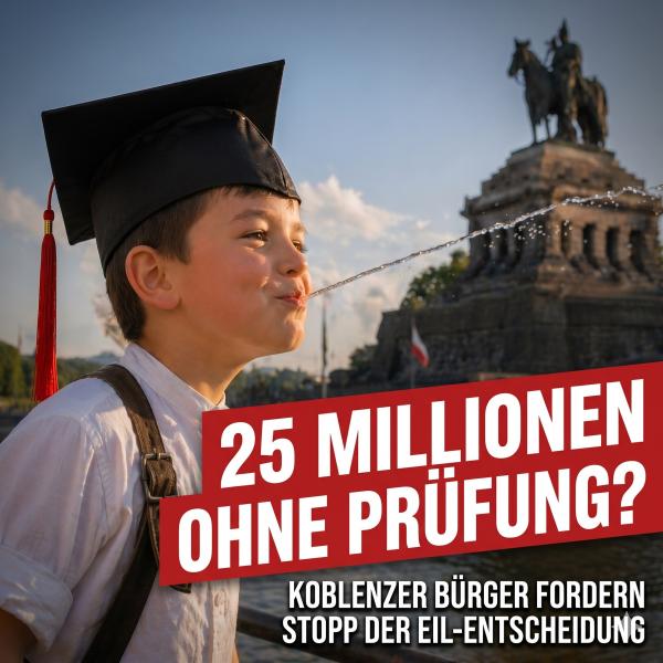 Bürgerinitiative warnt vor 25-Millionen-Euro-Beschluss in Koblenz ohne Wirtschaftlichkeitsbetrachtung