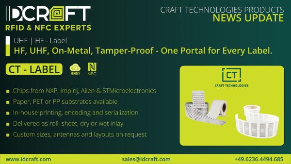IDCRAFT launcht Etiketten-RFID.de - die neue Anlaufstelle für personalisierte RFID Etiketten & Label