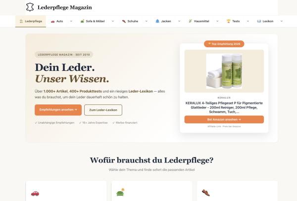 Lederpflege Seite relauncht mit Lederpflege Lexikon