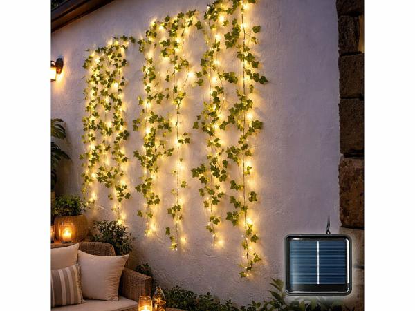 Lunartec LED-Solar-Efeu-Lichterkette mit 120 LEDs