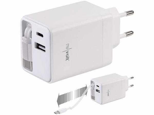 revolt USB-GaN-Netzteil mit 2x USB-C und 1x USB-A