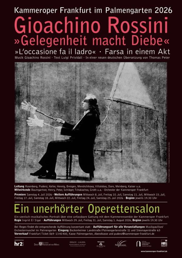 Sommerliche Opernrarität im Palmengarten: Die Kammeroper Frankfurt mit Rossinis "Gelegenheit macht Diebe"
