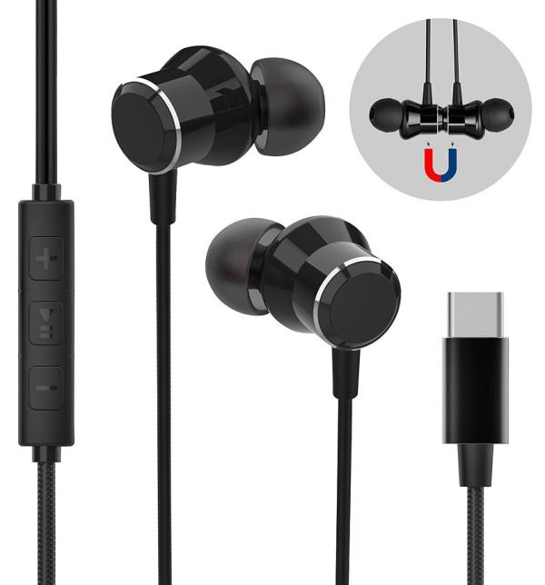 auvisio In-Ear-Kopfhörer für USB-C-Anschluss mit Mikrofon