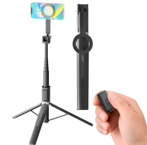 Somikon 2in1-Selfie-Stick & Smartphone-Stativ 166,5 cm FB